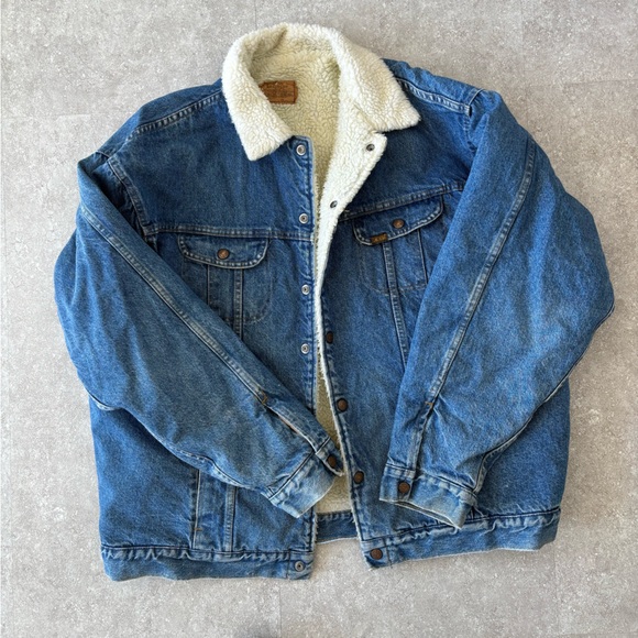 Denim Sherpa-Lined Jacket - Picture 1 of 8